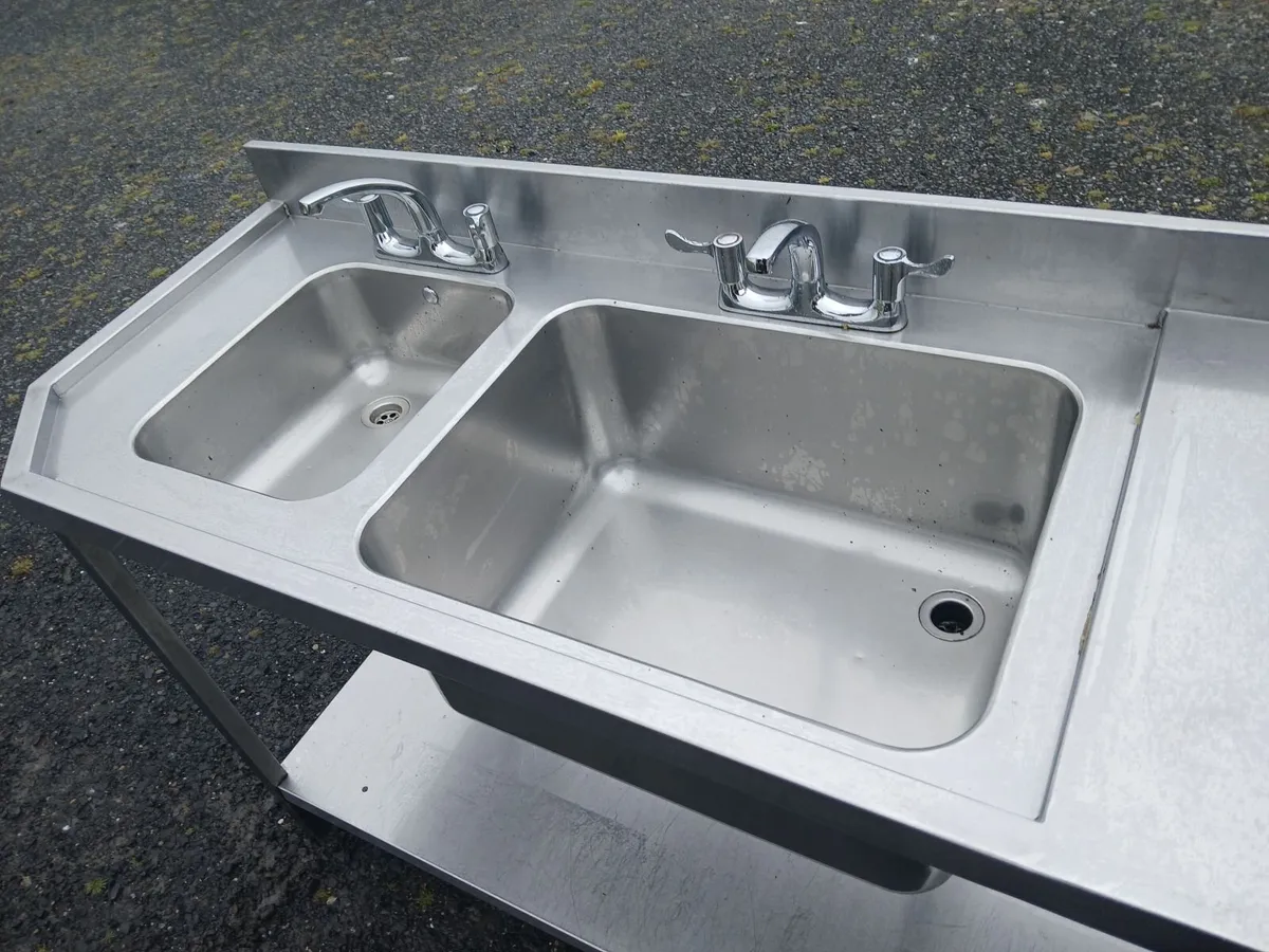 Staneless steel cabbinet double sink unit complete - Image 3