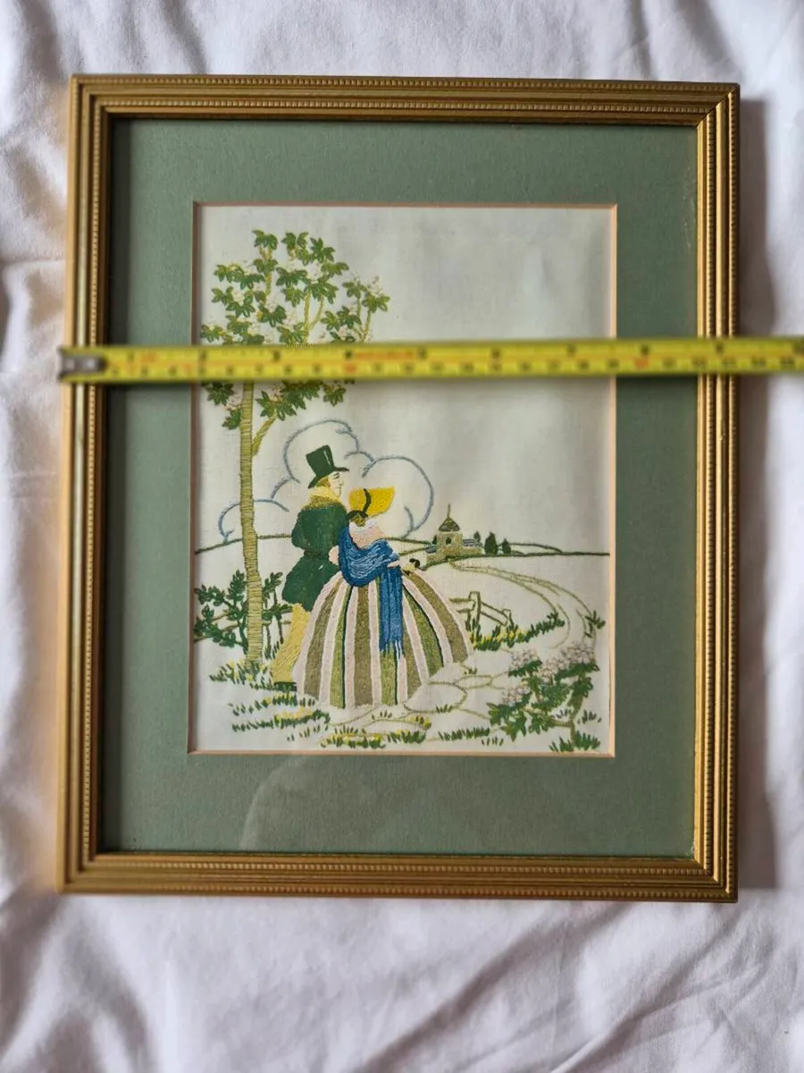 Vintage Crinoline Lady / Crinoline Couple Embroide - Image 4