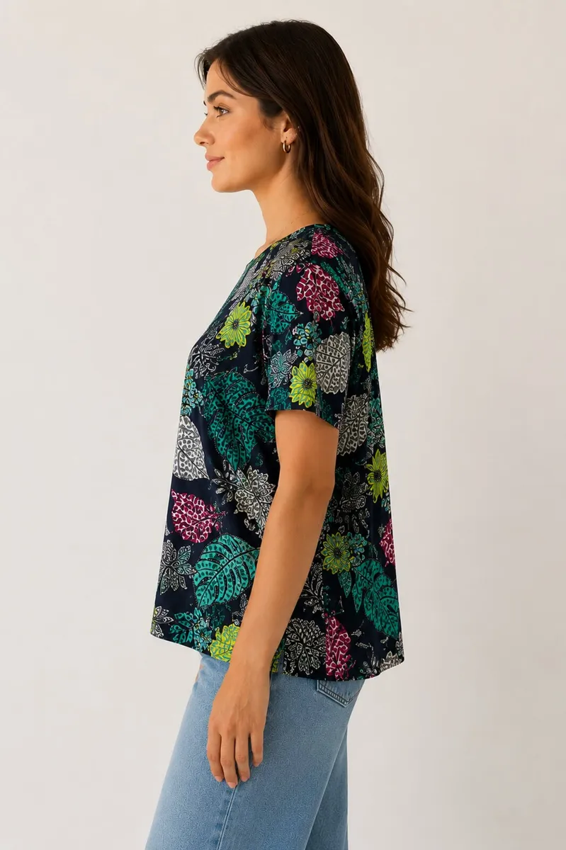 Women's Floral Print Top – Relaxed Fit 12-16 - Image 2