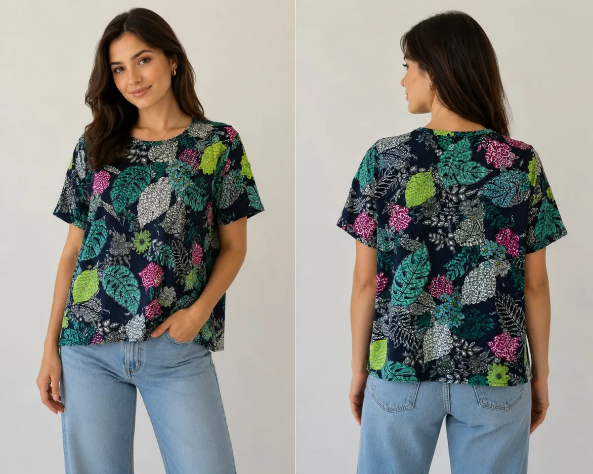 Women's Floral Print Top – Relaxed Fit 12-16 - Image 3