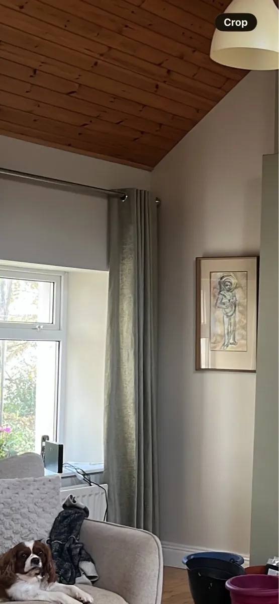 3 Pairs of 90 x 90 Sage Velvet Curtains - Image 1