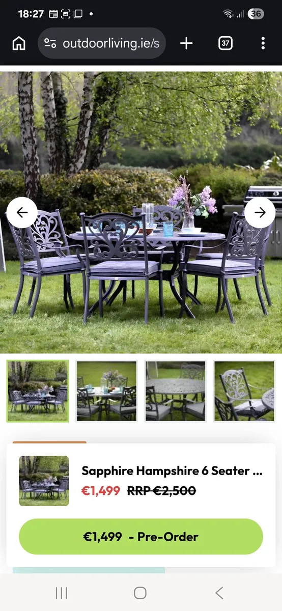 Cast aluminium garden 4 chair & table - Image 4
