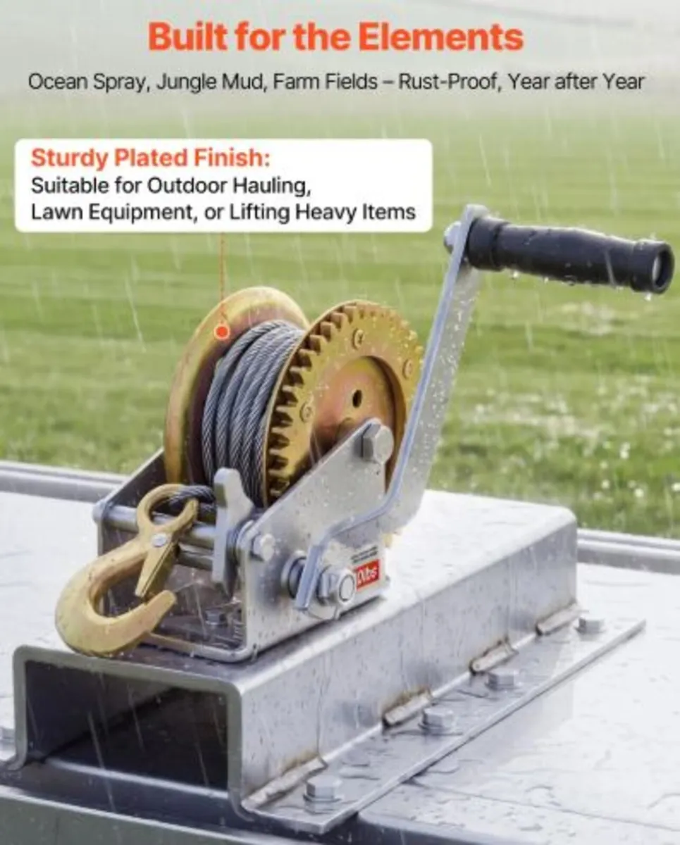 Boat Winch, 726 kg Hand Winch, Heavy Duty Manual - Image 3