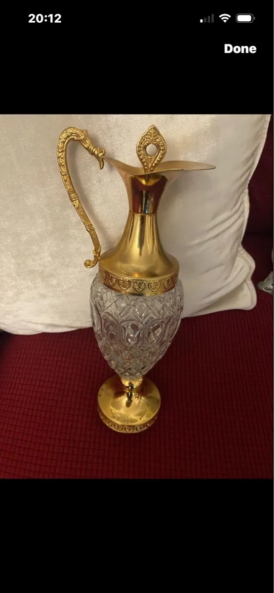 Vintage Crystal Claret Jug - Image 1