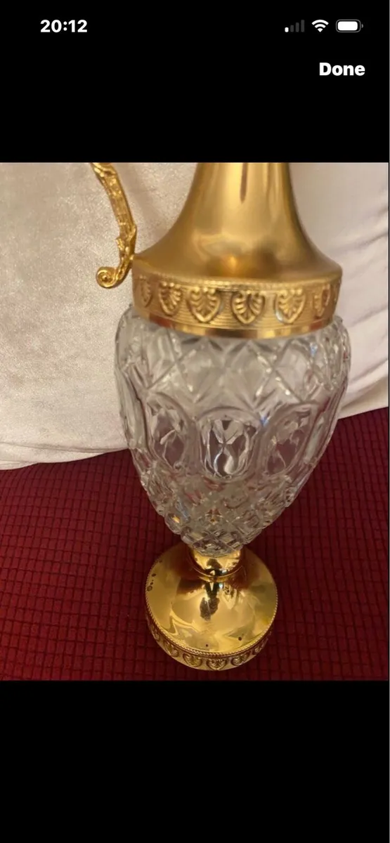 Vintage Crystal Claret Jug - Image 2