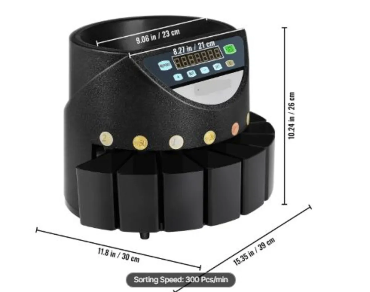 Euro Coin Counter Sorter 500-1000 Coins Electronic - Image 4