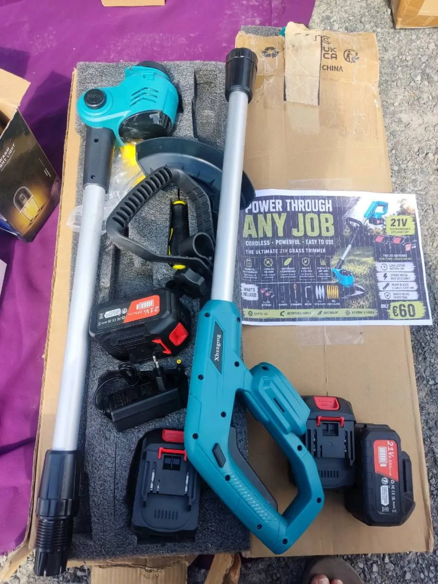 21V Cordless Grass Trimmer with 2 Batteries - Image 1