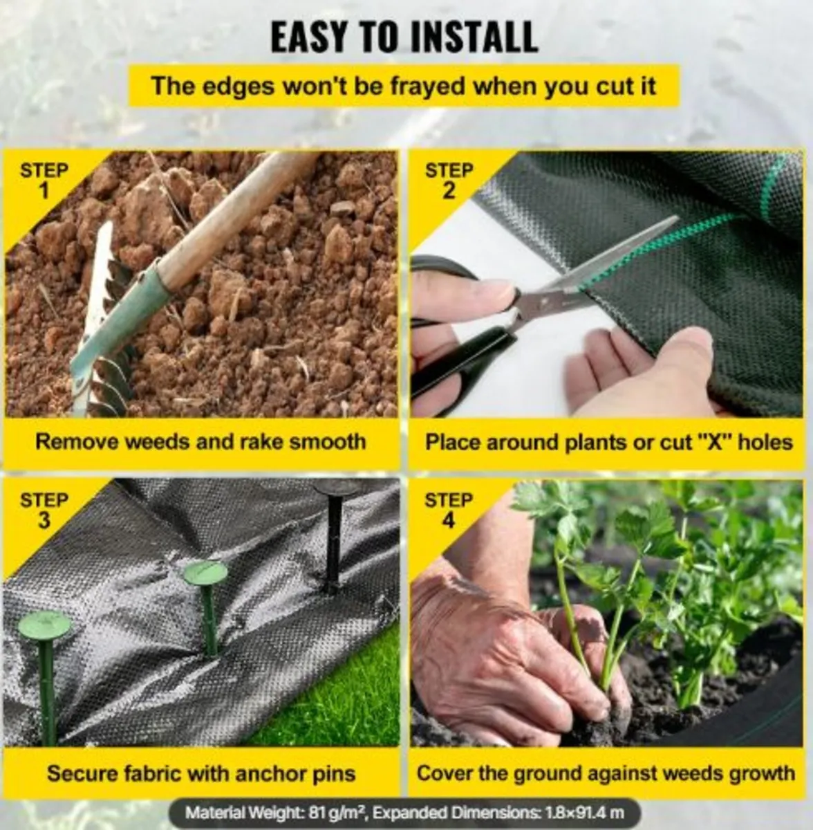 182.9 x9144 cm Heavy Duty PP Woven Weed Barrier - Image 3