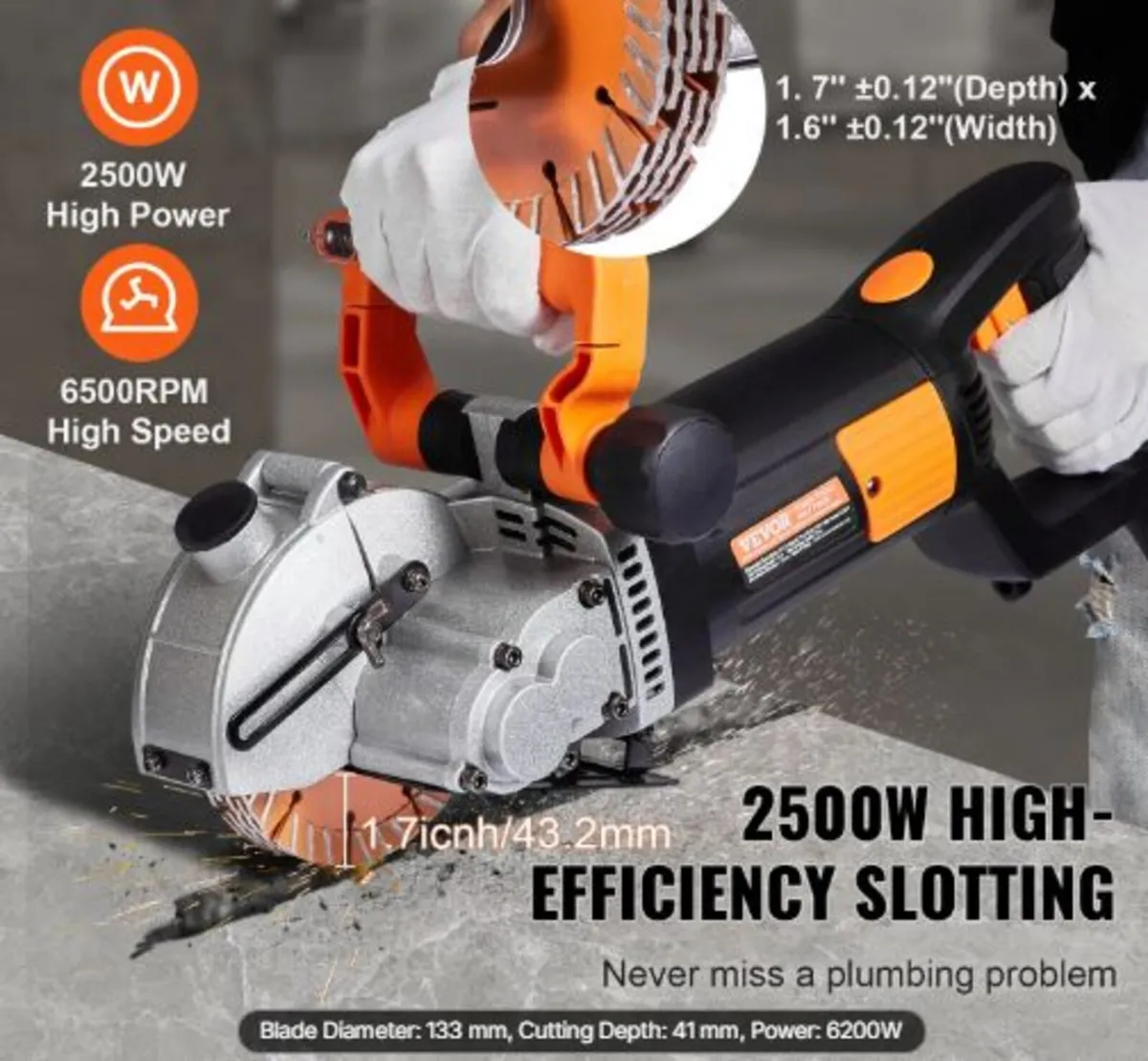 Electric Wall Chaser, Wall Groove Cutting Machine - Image 2