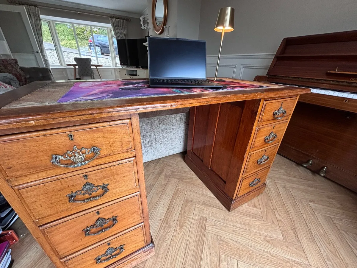 Solid Wood Pedestal Desk - Image 2