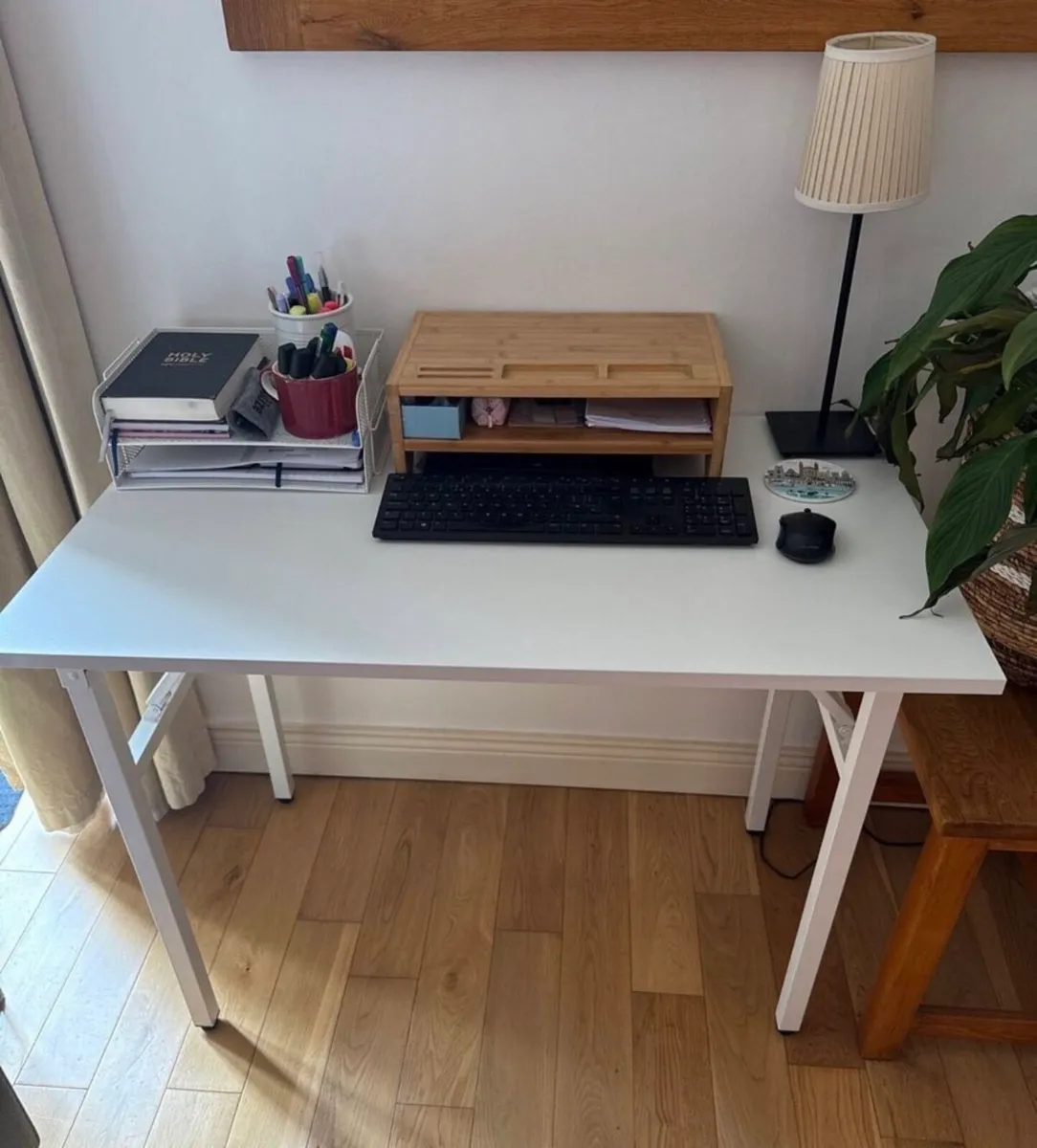 White foldable desk (100x60 cm) - Image 1