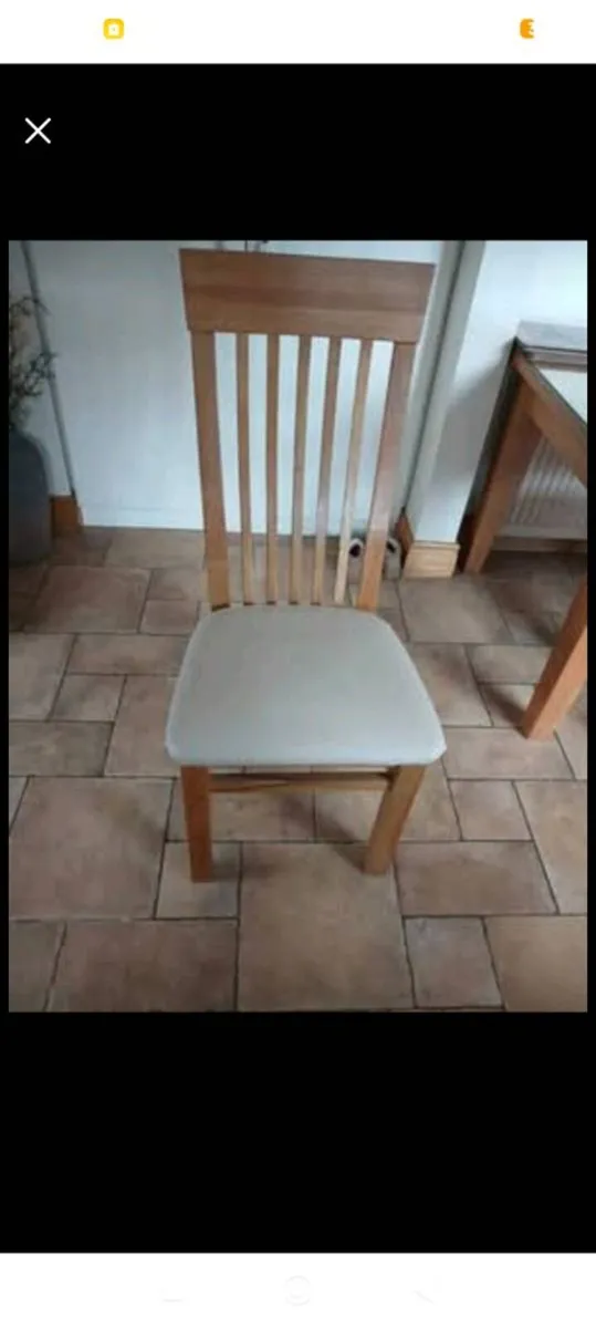 Solid White Oak table and 6 chairs with glass top - Image 3