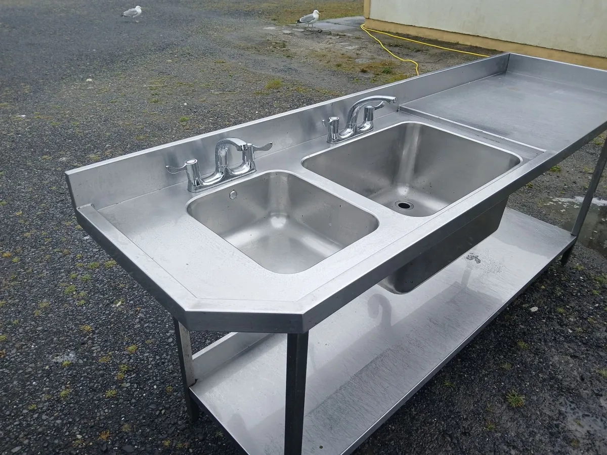 Staneless steel cabbinet double sink unit complete - Image 4