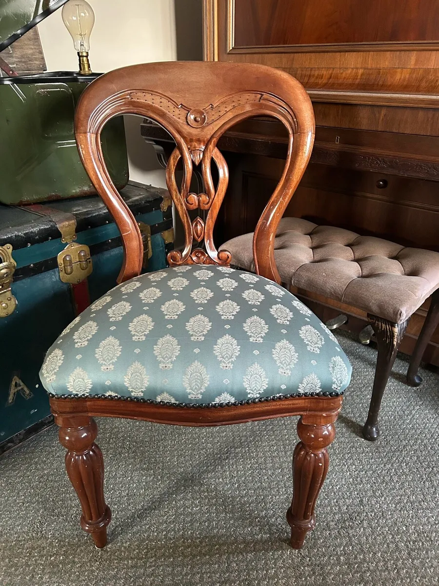 Antique balloon back chairs - Image 4