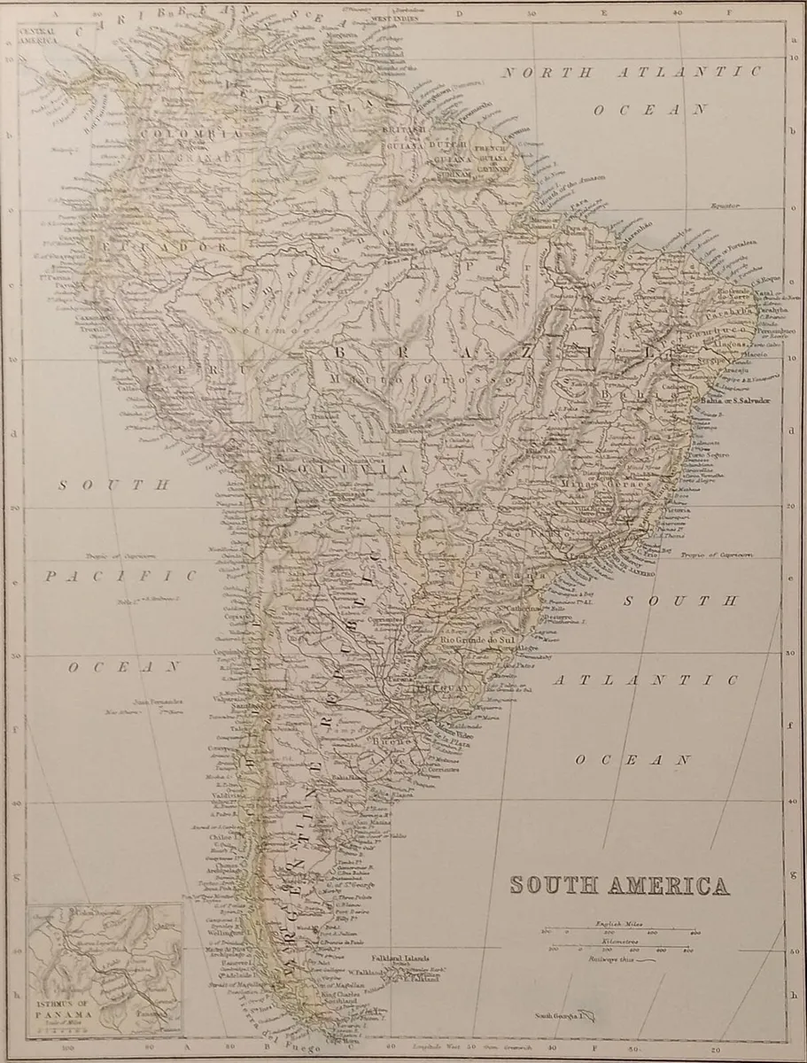 Antique Map South America 1890’s - Image 1