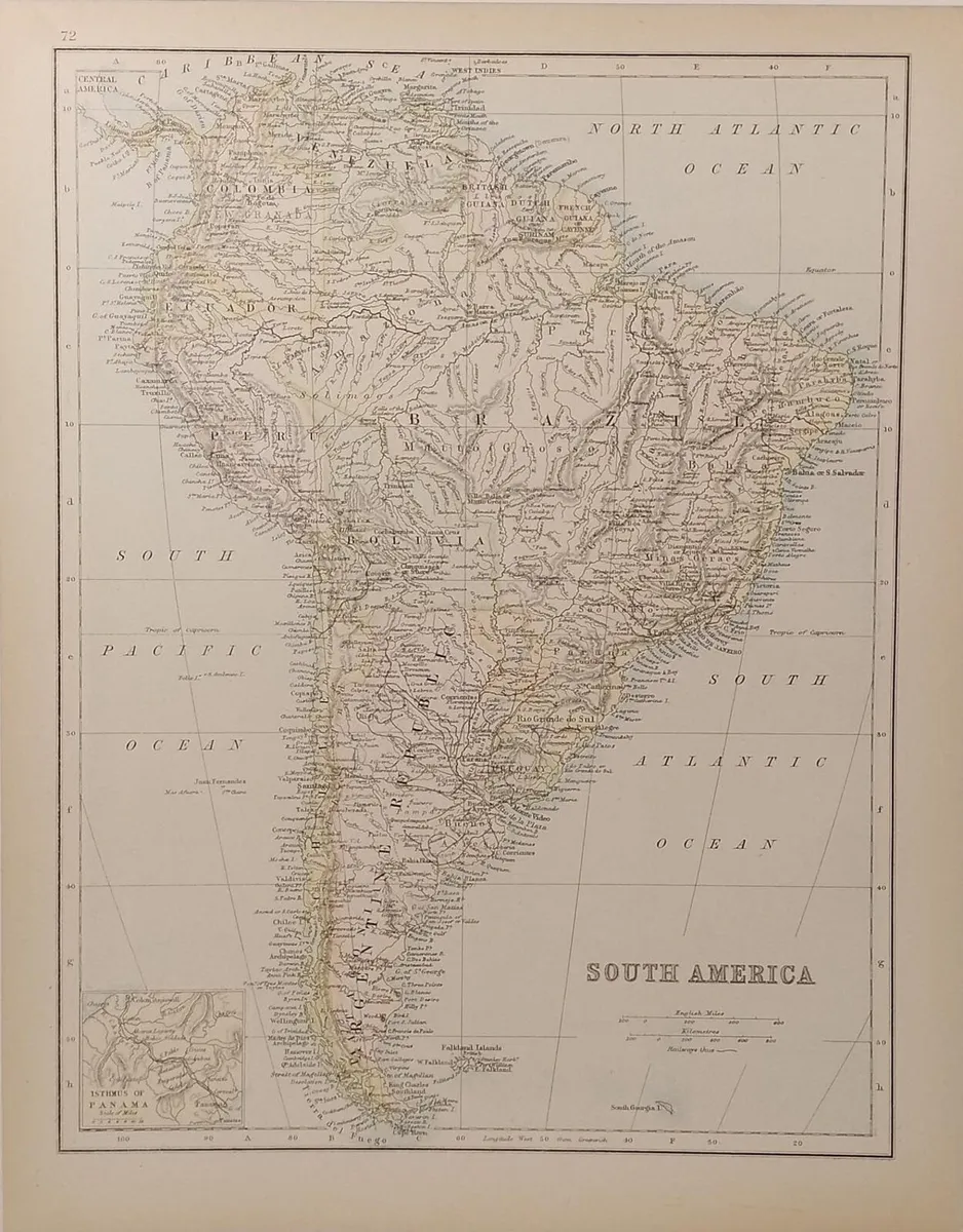 Antique Map South America 1890’s - Image 2