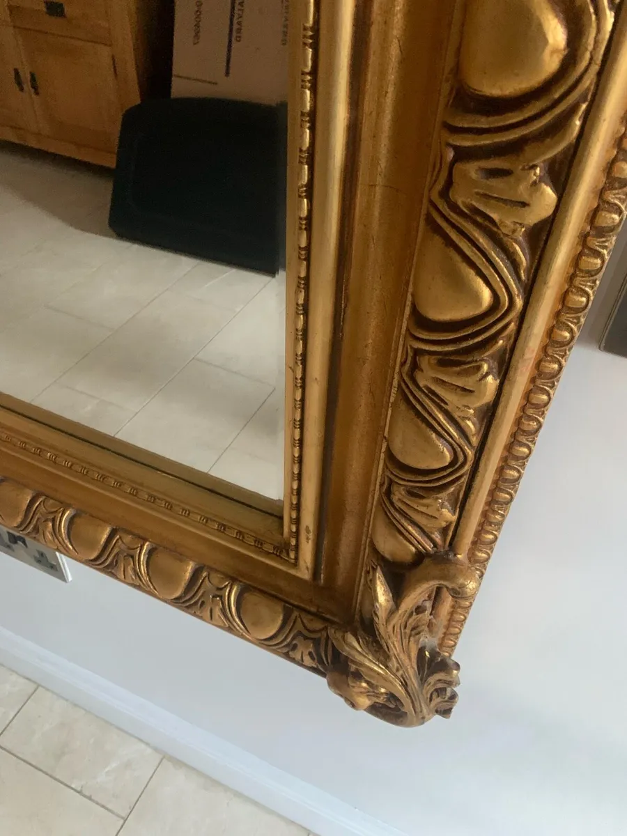 Large gold gilded mirror - Image 4