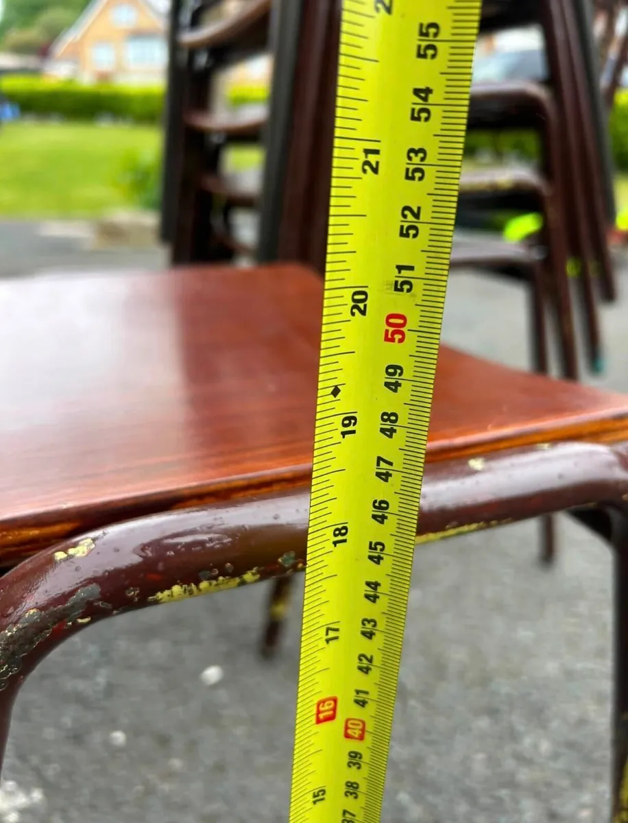 Adult size vintage steel stacking chairs - Image 3