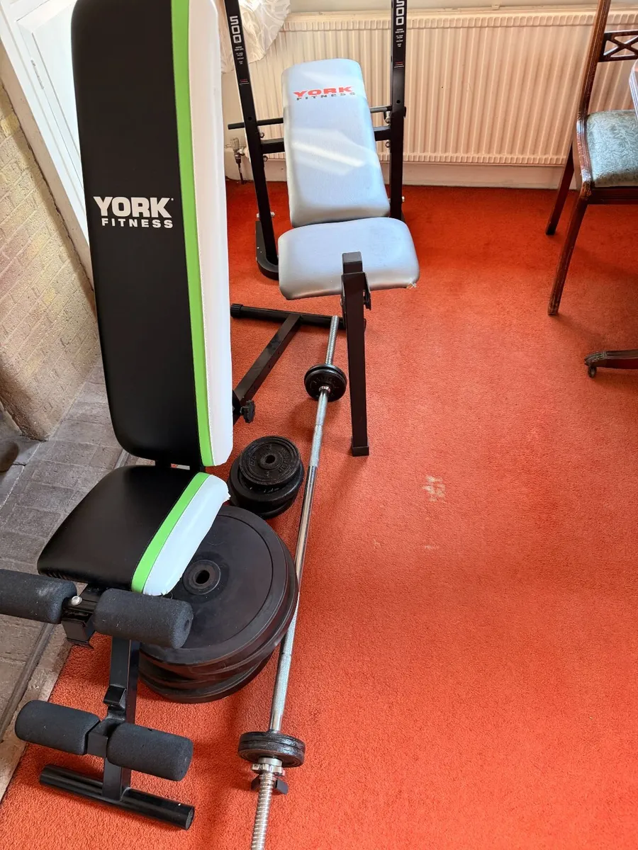 York Weights benches and weights