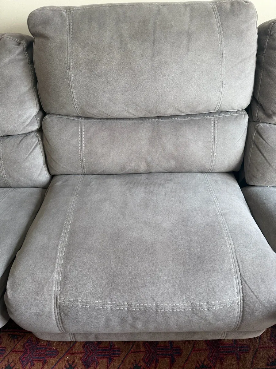 EZ Living Baxter Taupe Fabric Reclining Sofa - Image 4