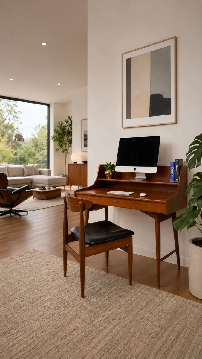 Rare Mid Century Scandinavian Desk & Chair - Image 1