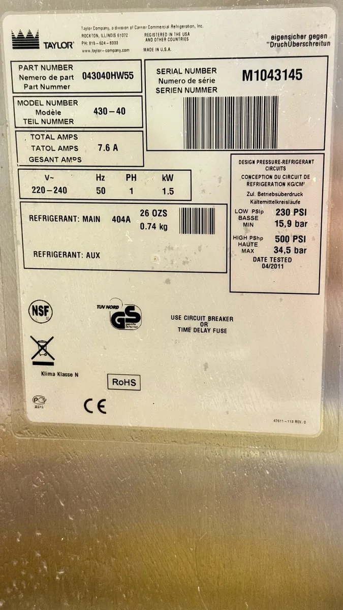 Taylor Shake Machine 430 - Image 2