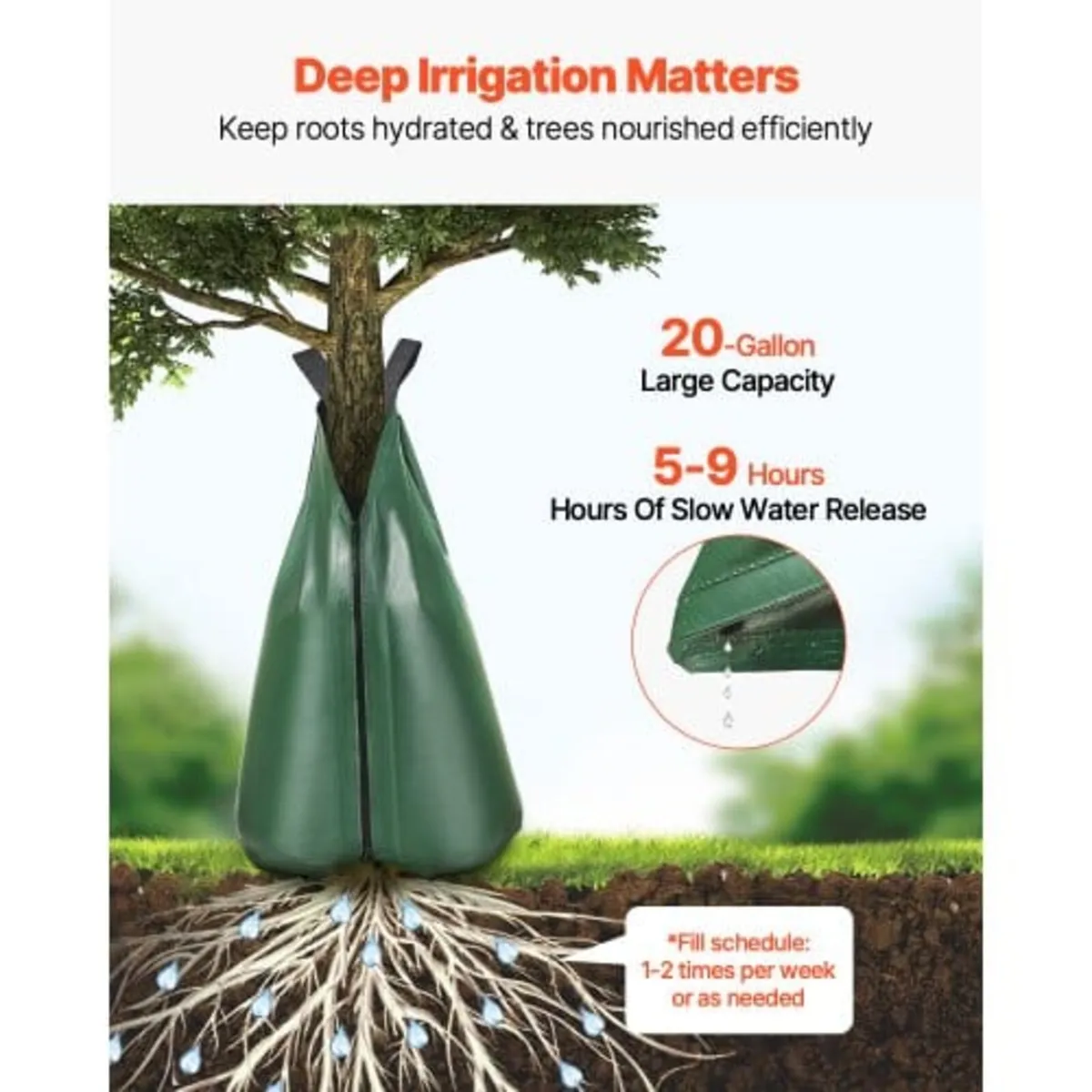 Tree Watering Bag, 4 Packs 20 Gallons Watering Bag - Image 2