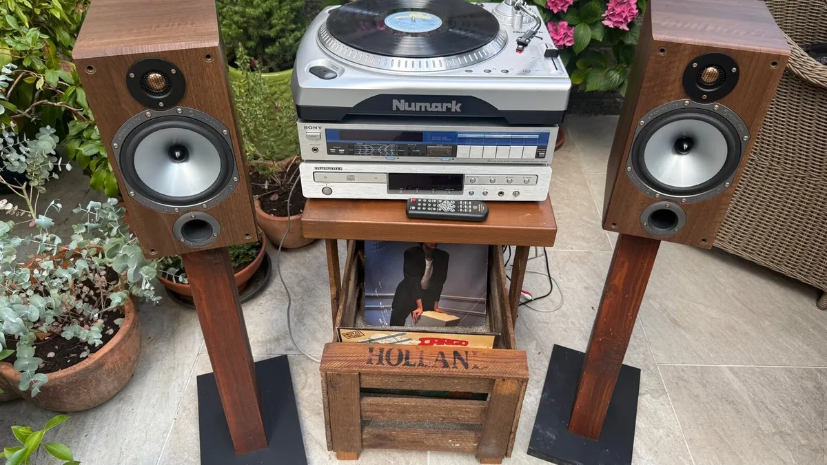 Audio , turntable, amp, cd player, speakers, stand - Image 1
