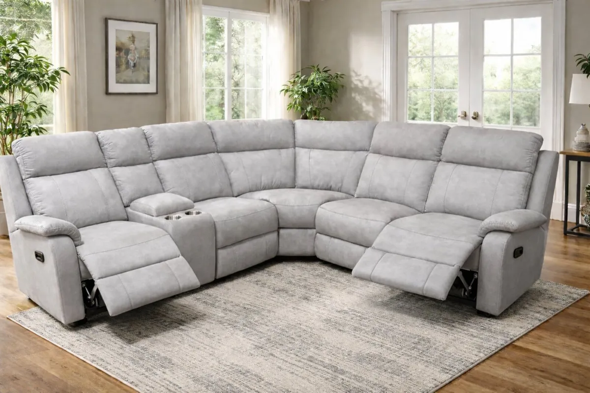 Torino Corner Fabric Recliner Sofa - Image 2