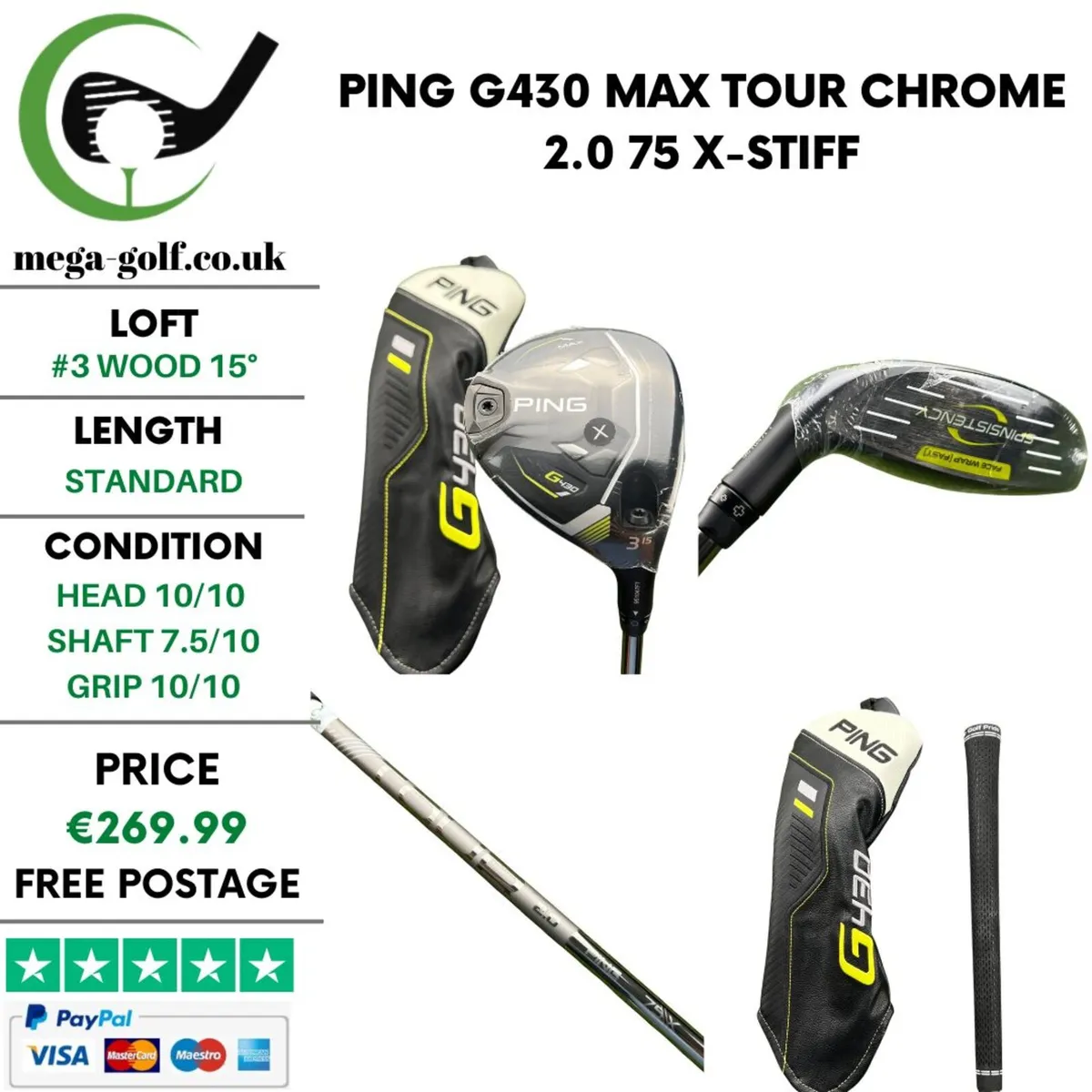 Ping G430 Max #3 Wood 15° /  X-Stiff - Image 1