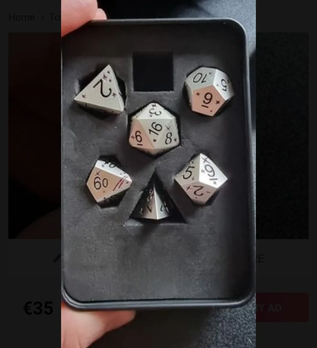 Heavy metal 6 piece Dungeons & Dragons dice set - Image 2