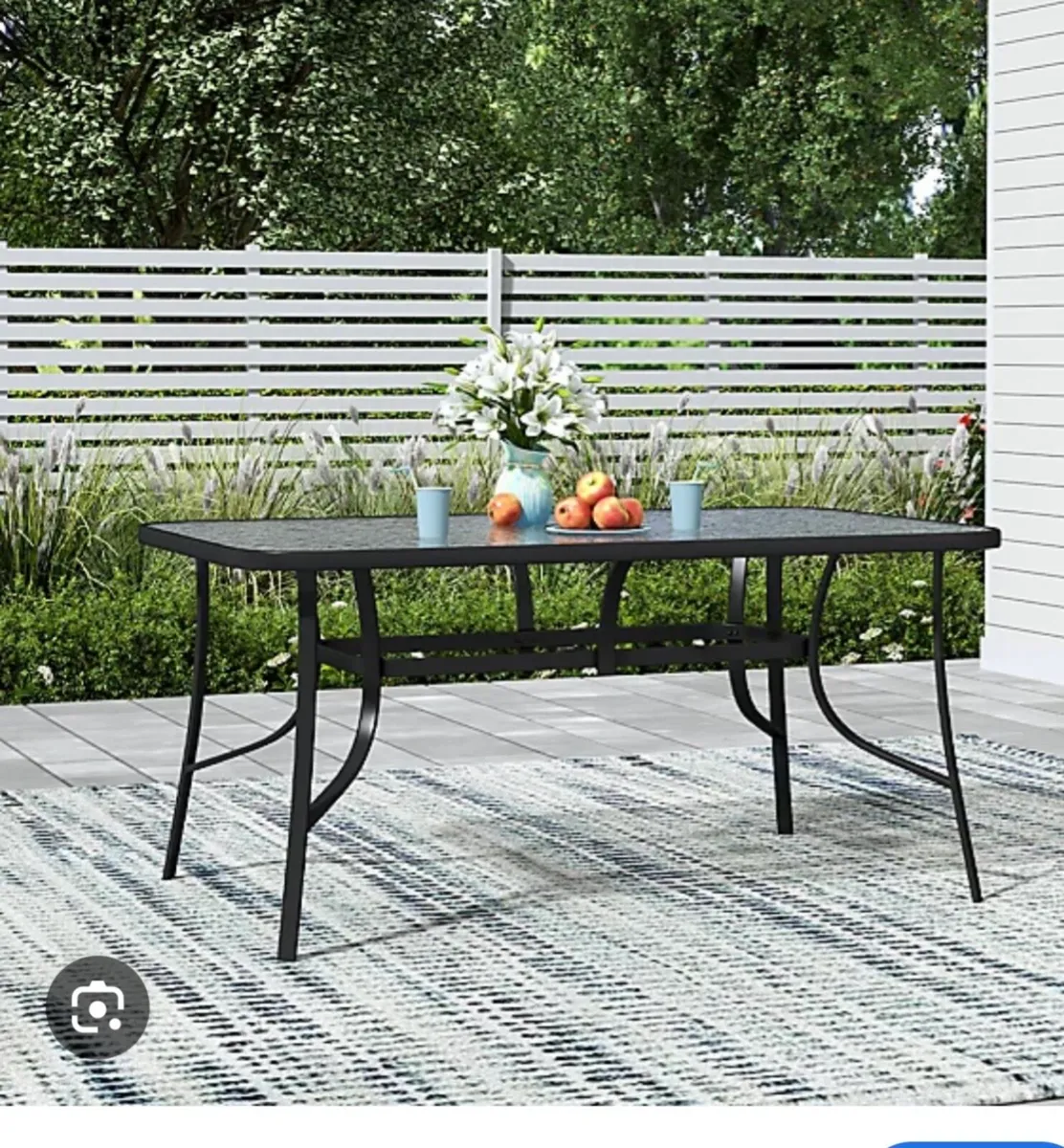 Black large rectangular ( glass) outdoor table - Image 2