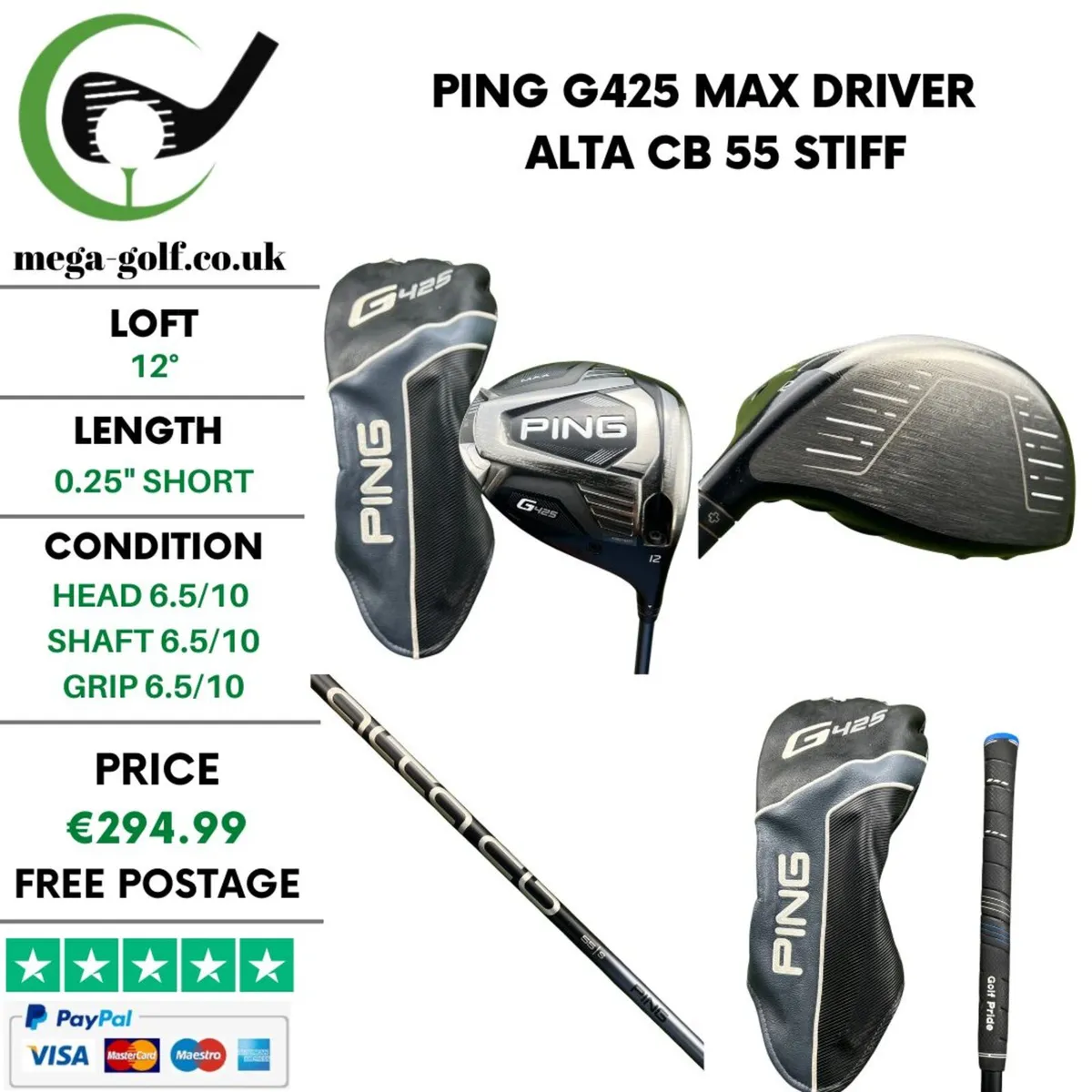 Ping G425 Max Driver / 12° / Alta CB 55 Stiff - Image 1