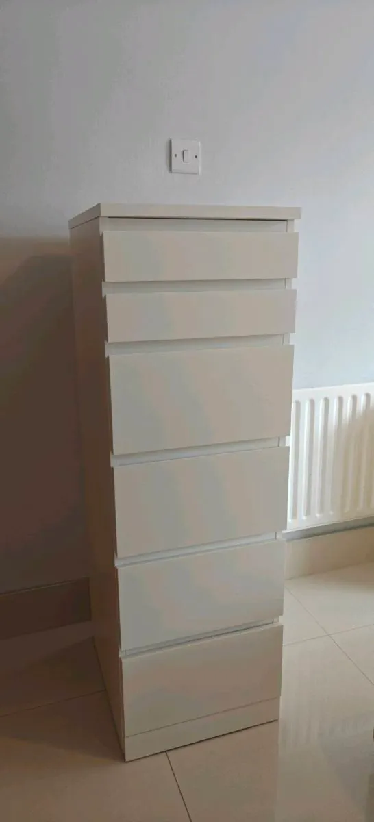 Tall Vanity Chest of Drawers with Mirror - Image 2