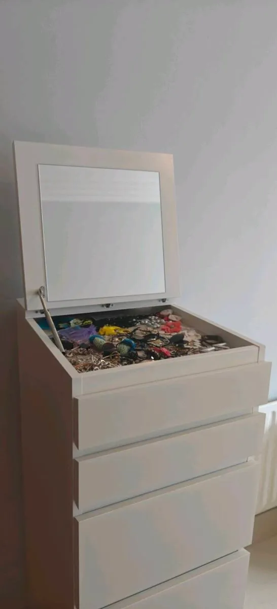 Tall Vanity Chest of Drawers with Mirror - Image 3