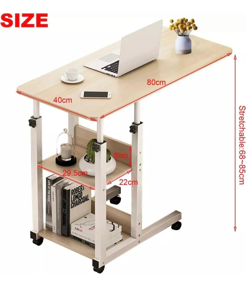 NEW Overbed Height Adjustable Table Over Bed Desk - Image 2