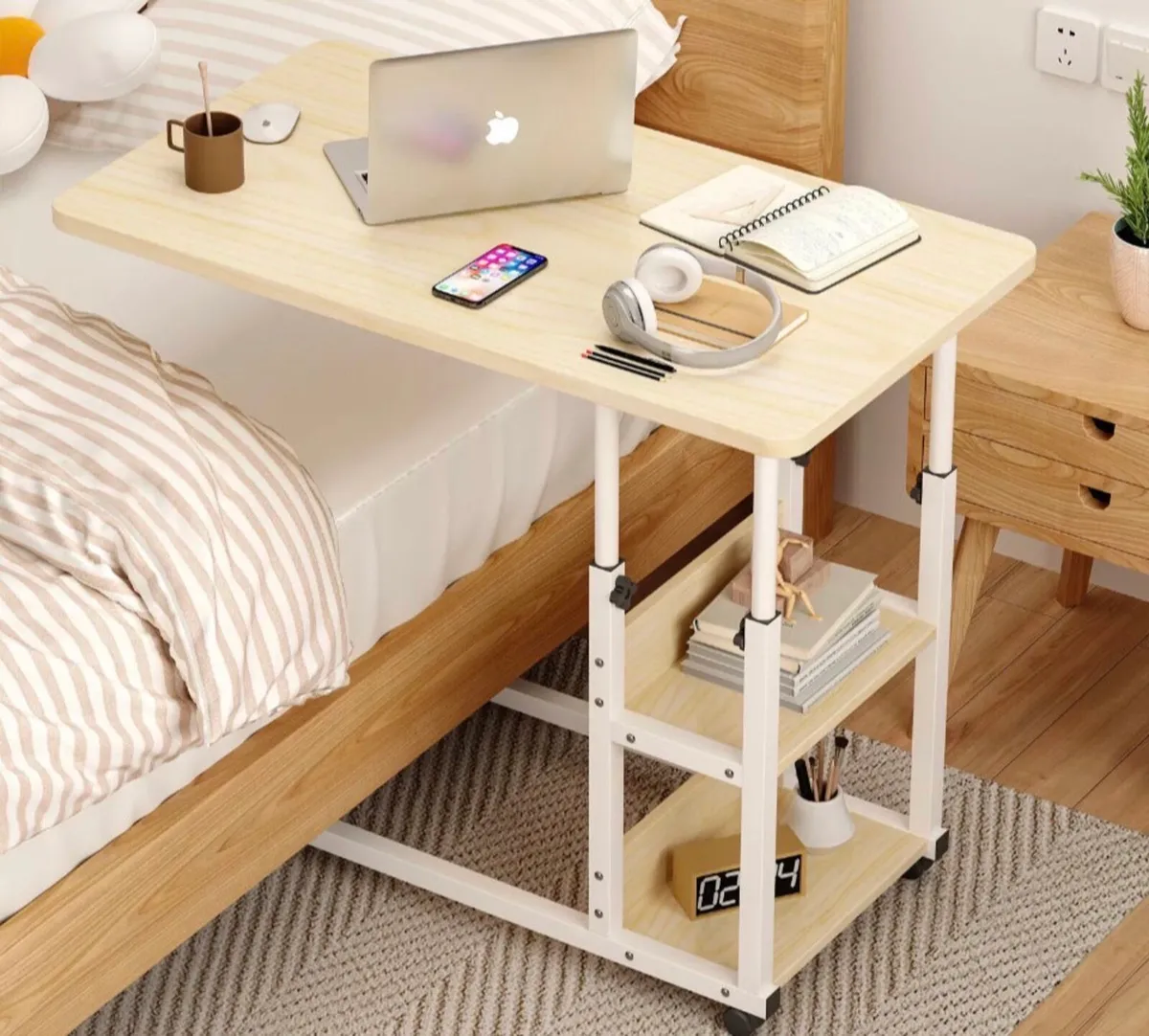 NEW Overbed Height Adjustable Table Over Bed Desk - Image 3