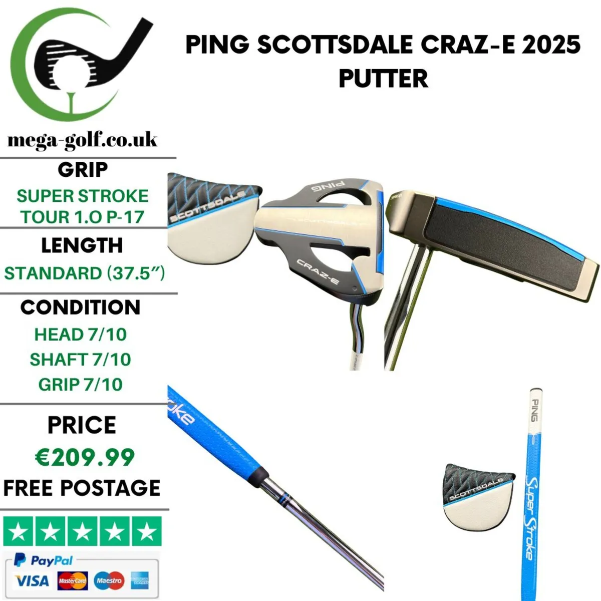 Ping Scottsdale Craz-E 2025 Putter / 37.5" - Image 1