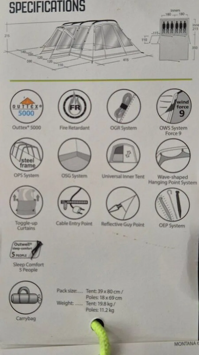 outwell Montana 6 tent - Image 2