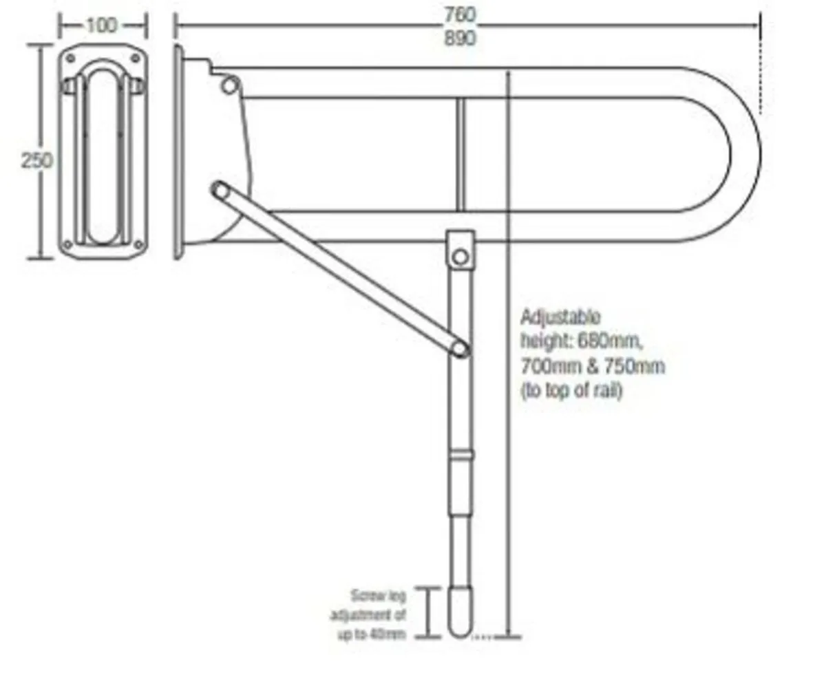 Grab Rail/Support Rail for Bathroom Toilet - Image 3