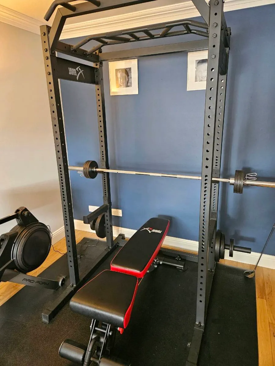Weight set with rack and bench - Image 2