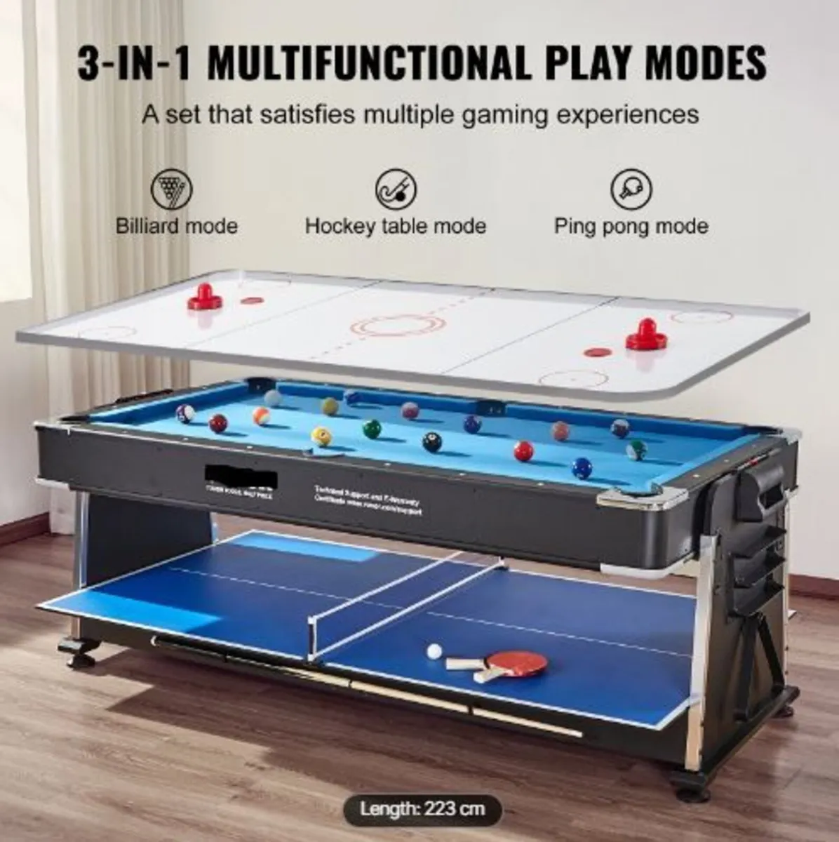3-in-1 Rotating Swivel Multi Game Table - Image 2