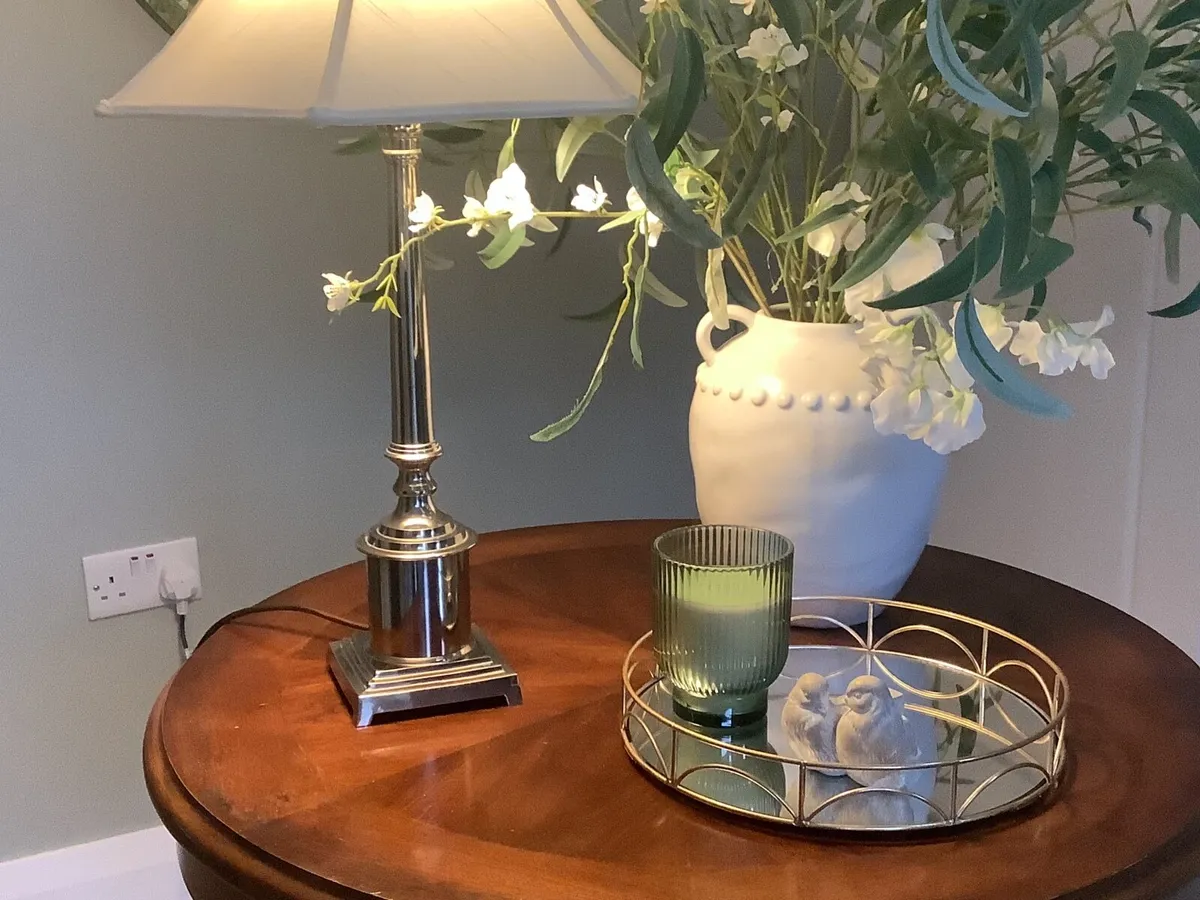 Mid Century Chrome Column/Pillar Lamps - Image 2