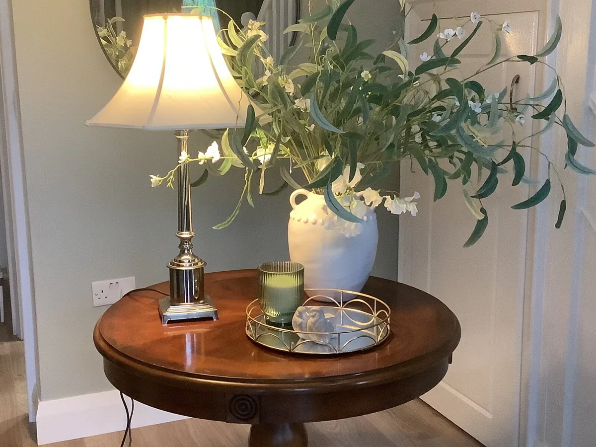 Mid Century Chrome Column/Pillar Lamps - Image 1