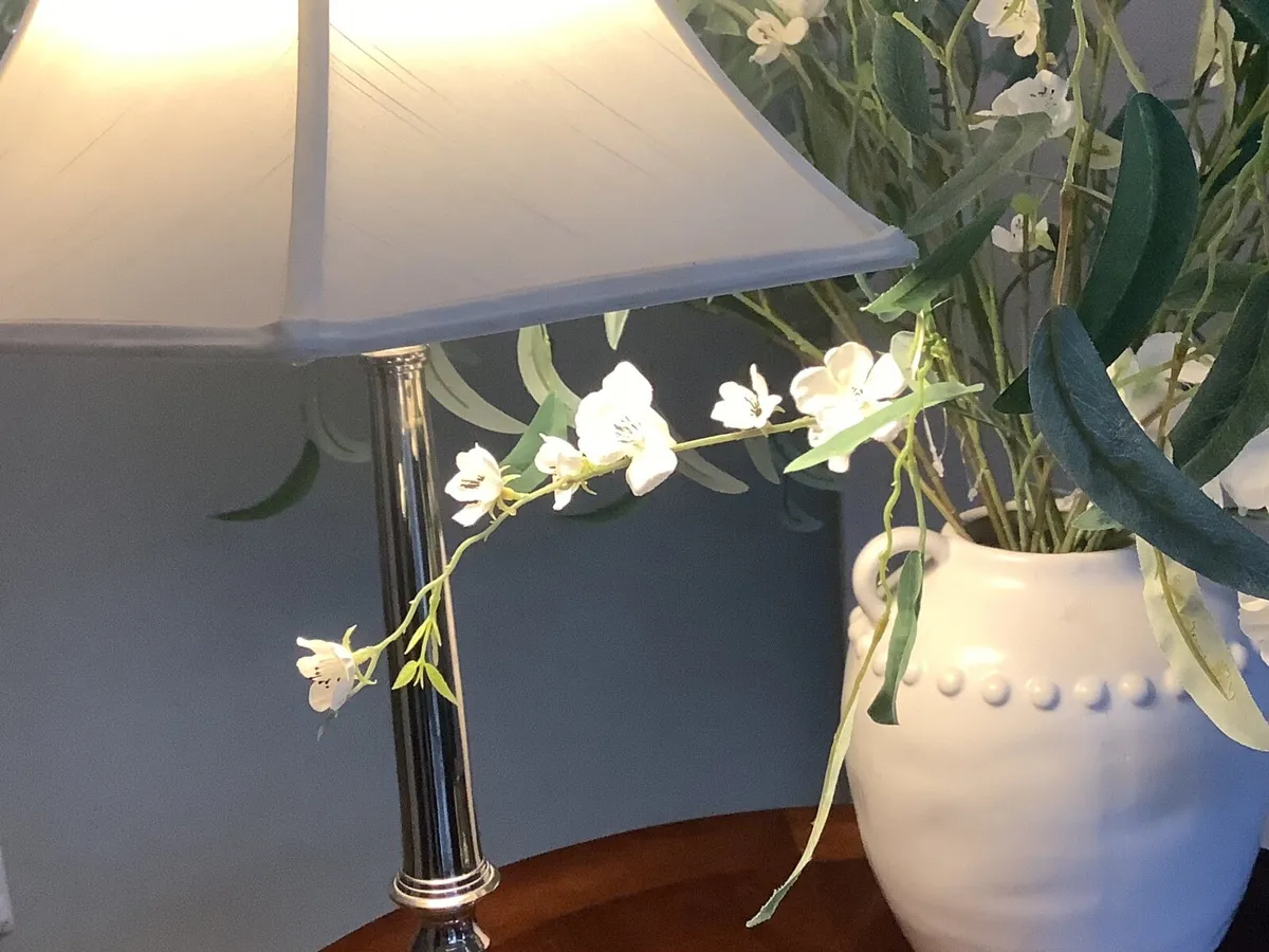 Mid Century Chrome Column/Pillar Lamps - Image 4