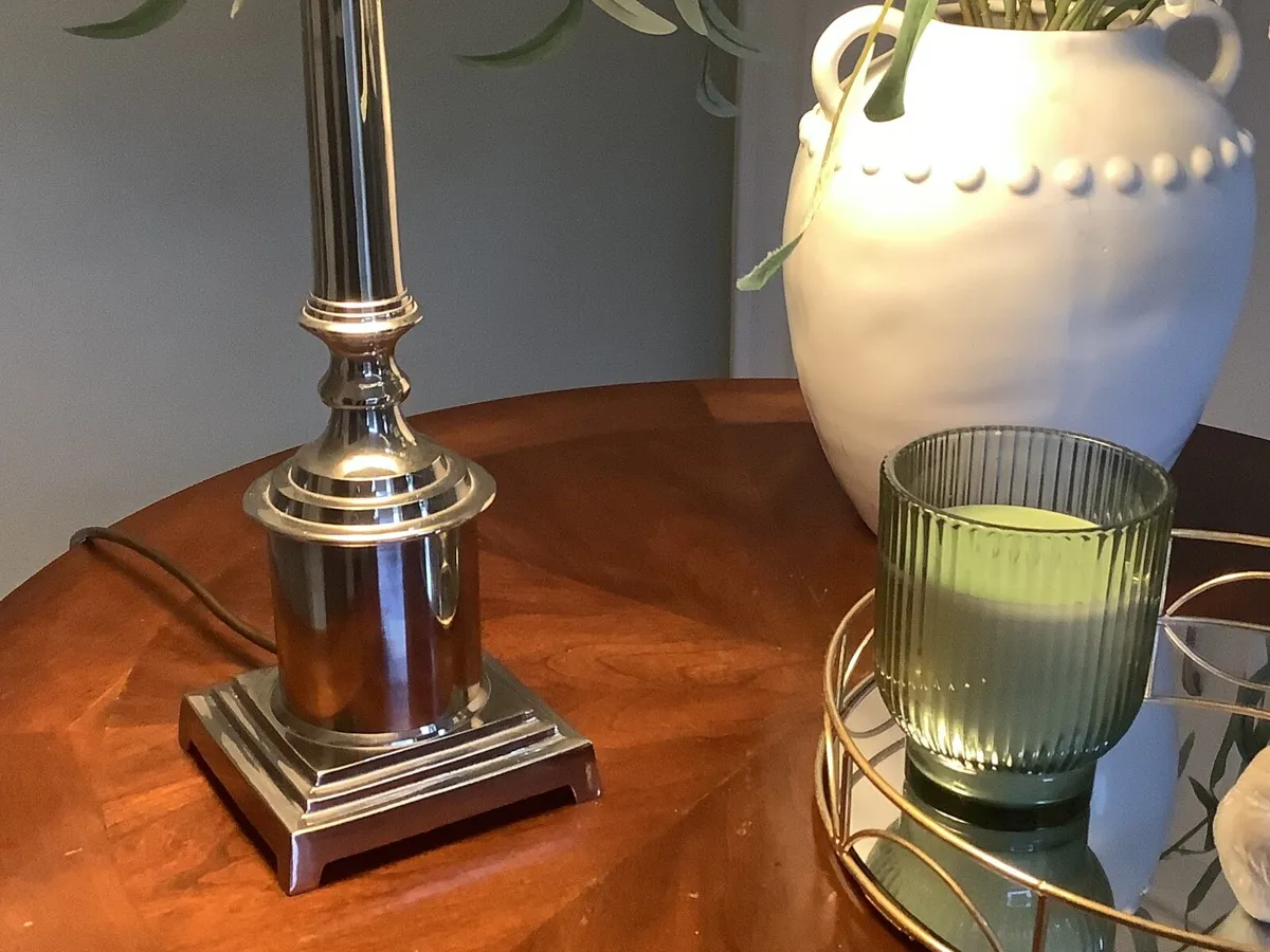 Mid Century Chrome Column/Pillar Lamps - Image 3