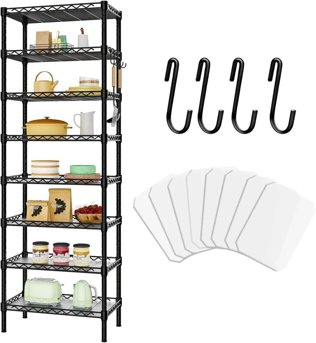 8-Tier Wire Shelving Unit 8 Shelves Metal - Image 1