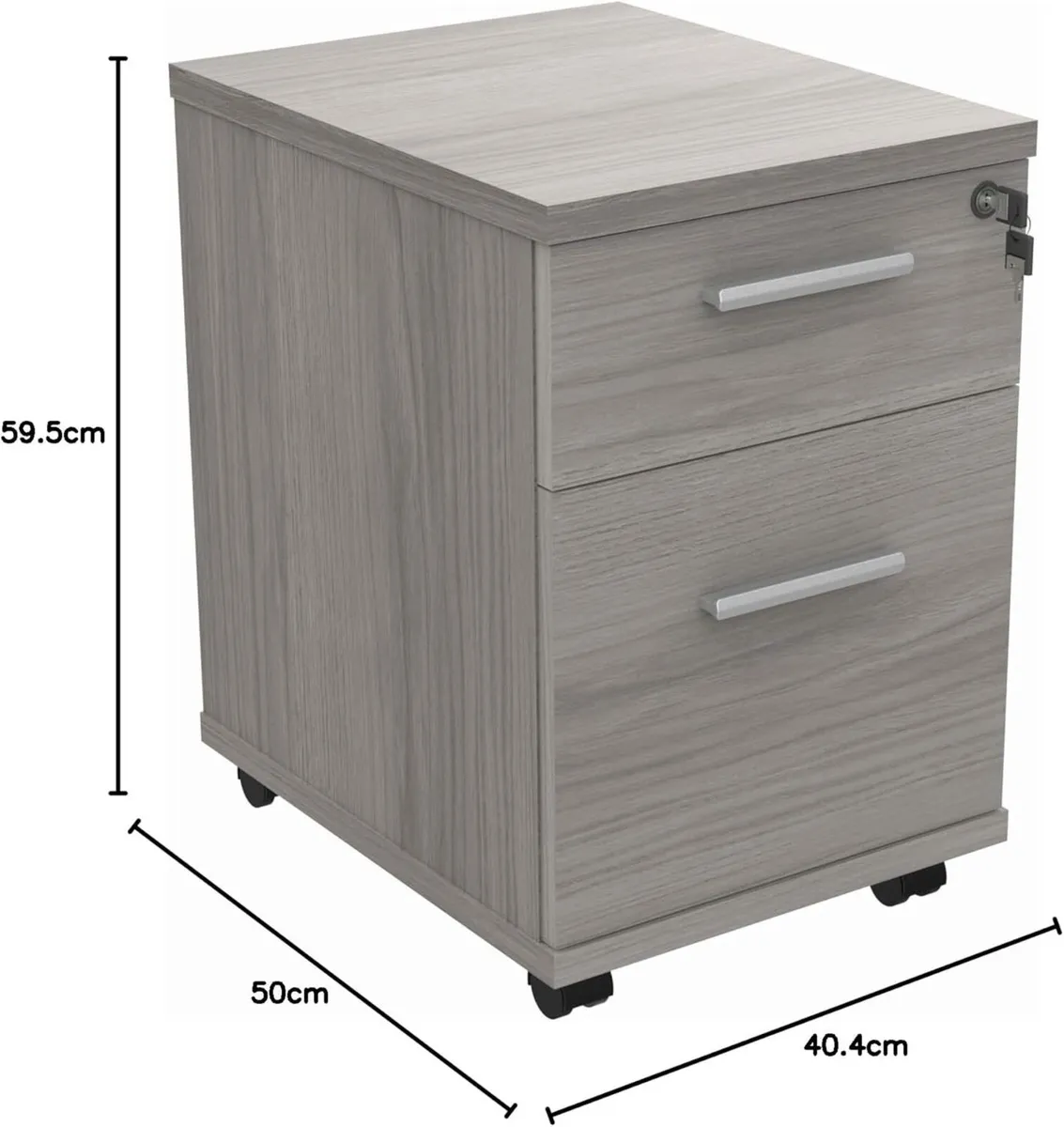 Essentials Heavy Duty 2 Drawer Mobile Pedestal A4 - Image 2