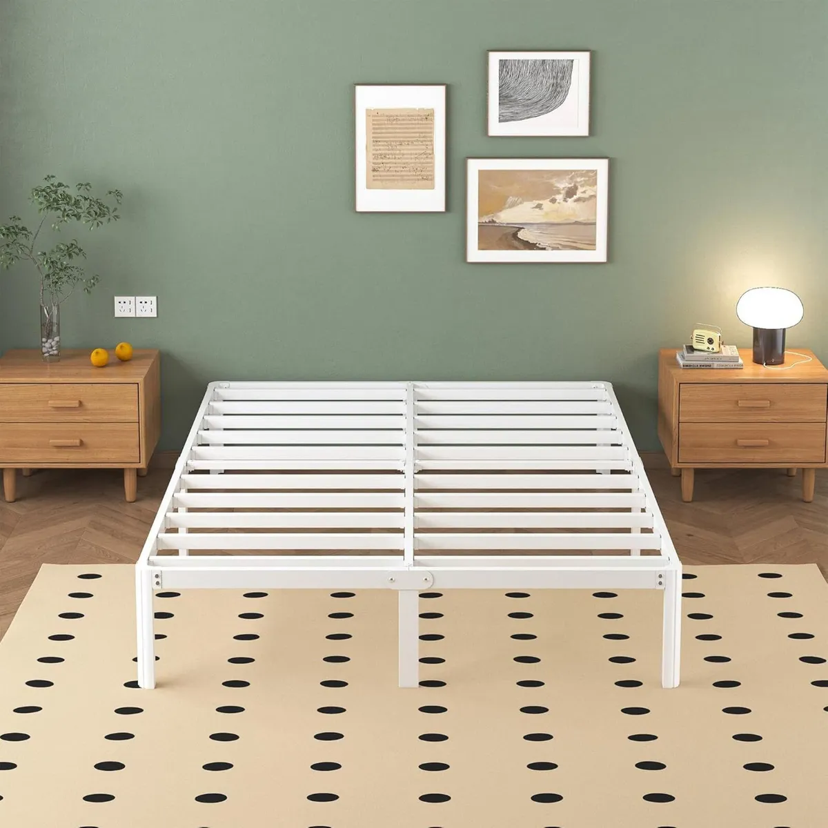 Metal Bed with Round Legs 36CM Height - Image 1