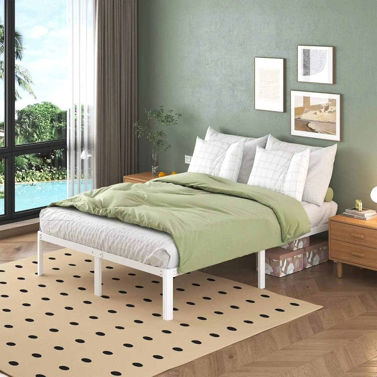 Metal Bed with Round Legs 36CM Height - Image 3